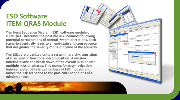 Event Sequence Diagrams (ESD) describe risk scenarios of system operations.